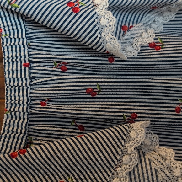 Monteau Striped Cherry-Print Top - Picture 3 of 6